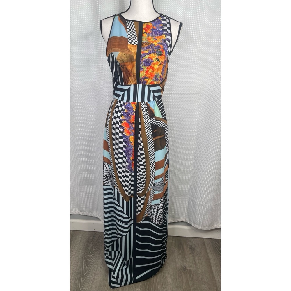 Clover Canyon Maxi Dress Mixed Prints Sleeveless Sz S